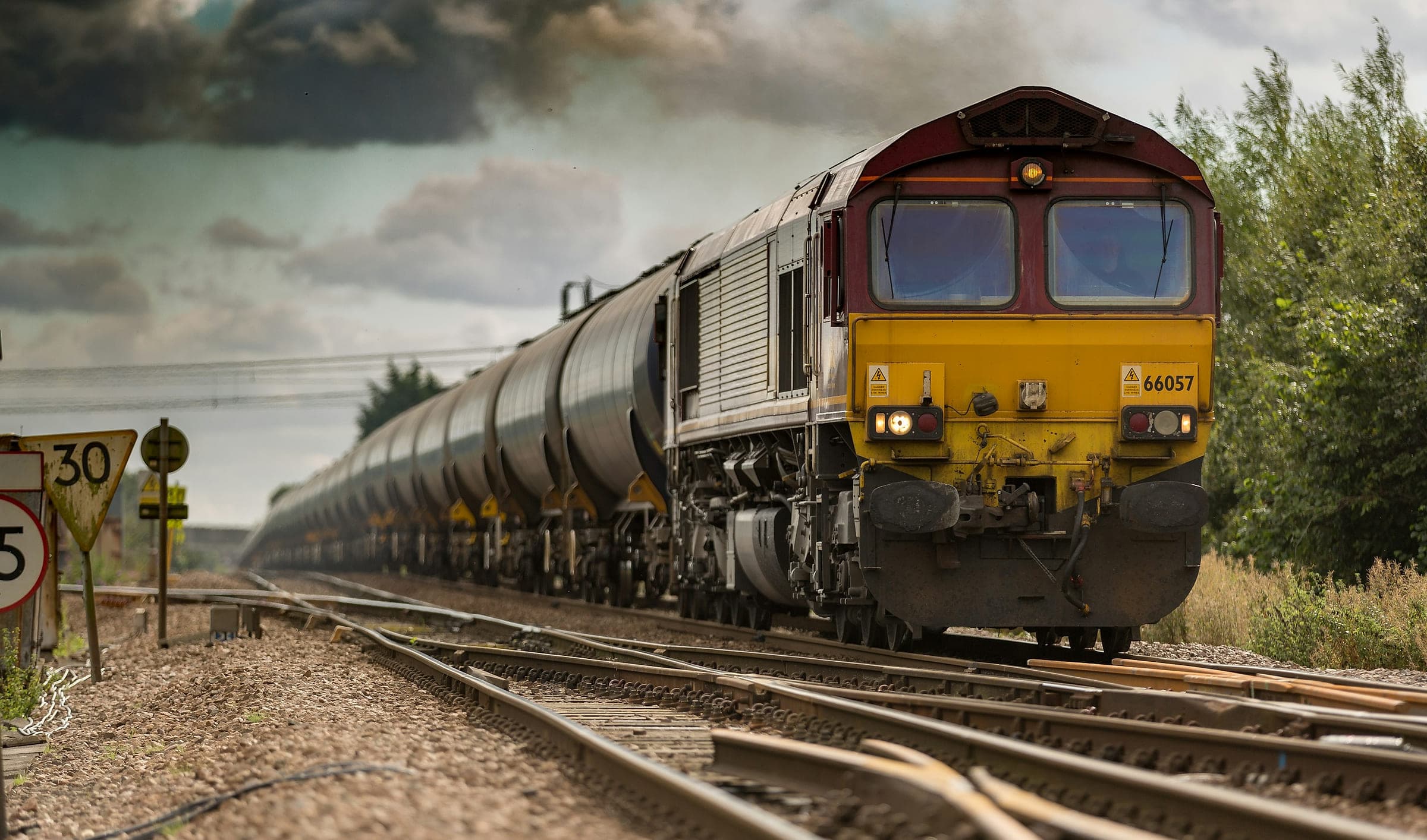 Container train running the corridor