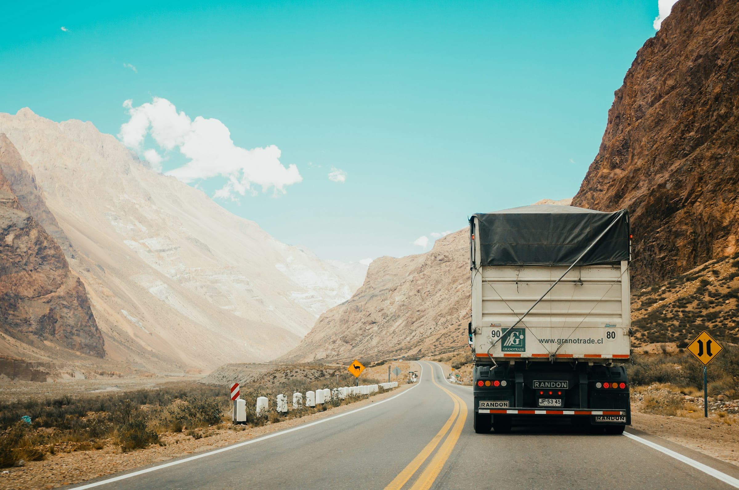 Freight truck on the open highway